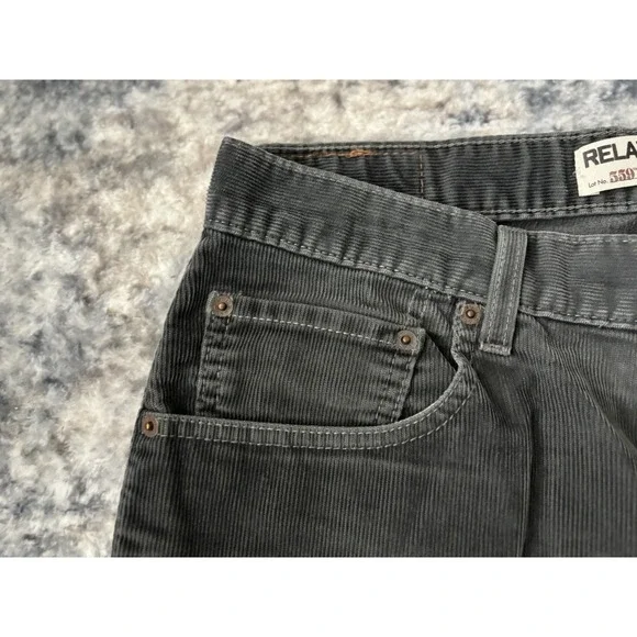 Levis 559 Corduroy Pants Mens 36x32 Gray Relaxed Fit Straight‎ Leg Preppy Casual - Picture 6 of 16